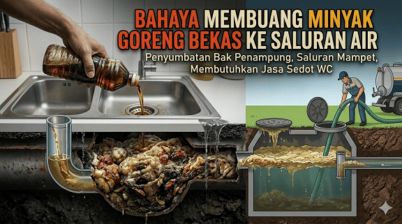 Bahaya Membuang Minyak Goreng Bekas ke Saluran Air